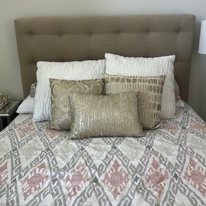 Set of 3 Gold Anthropologie Throw Pillows